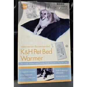 K&H Pet Bed Warmer~NEW~Large~11 X 23.75”~ Heated~Dog /Cat~ Electric Heating Pad